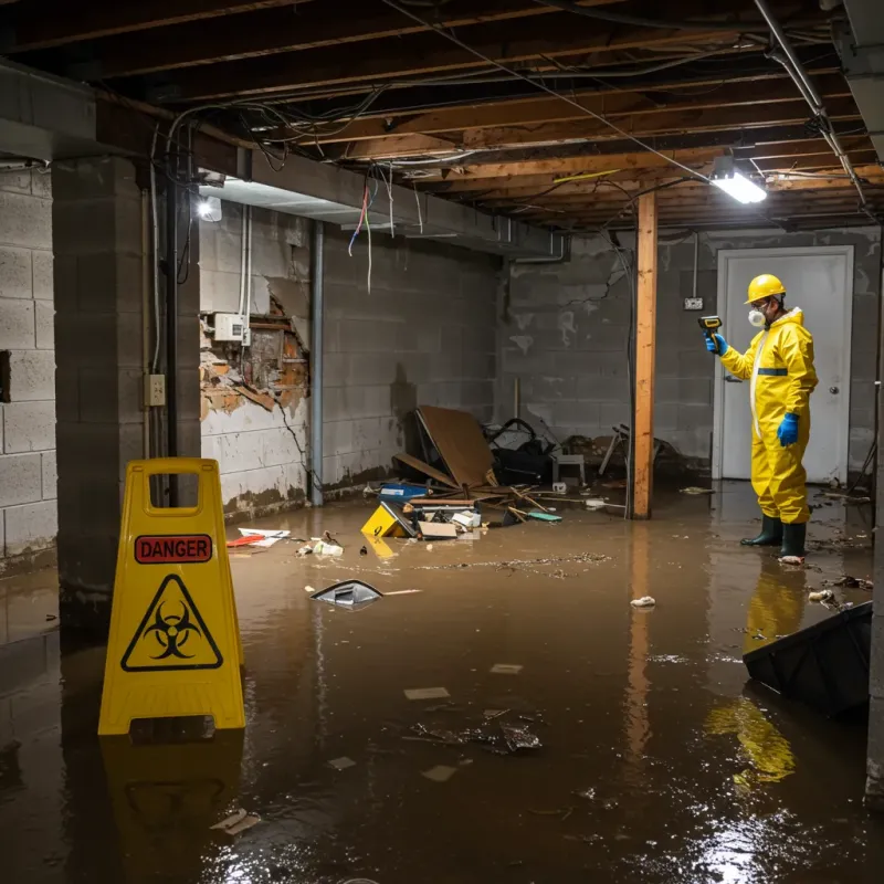 Flooded Basement Electrical Hazard in Howard County, AR Property