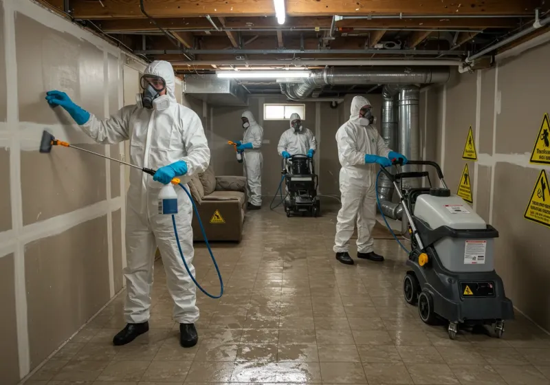 Basement Moisture Removal and Structural Drying process in Howard County, AR